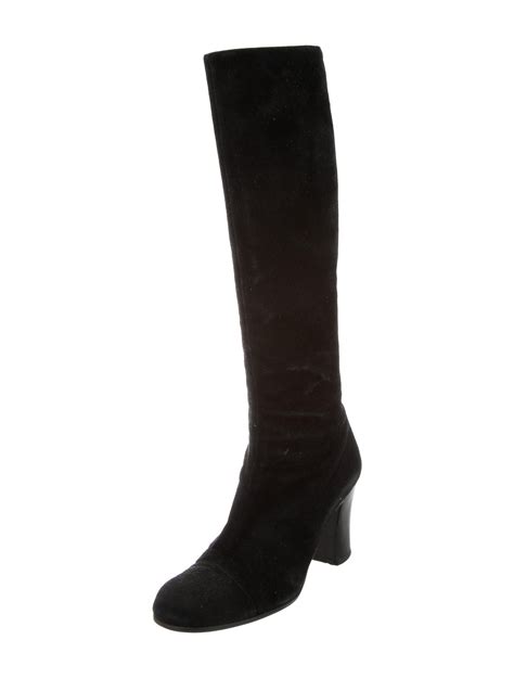 prada suede knee boots|Prada 55 leather ankle boots.